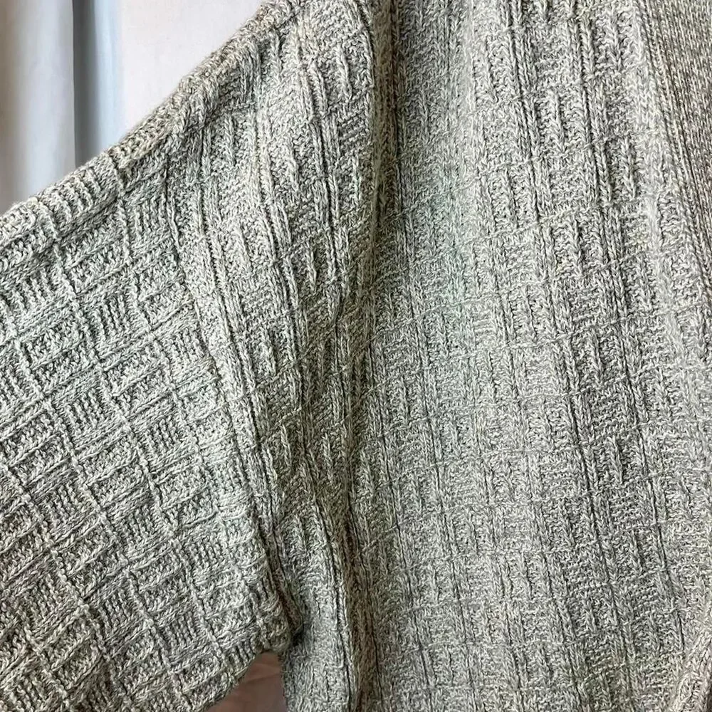 Trader Bay 2XL Knit Cardigan Oatmeal Textured GrandpaCore Fisherman Style VTG